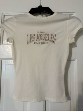 Los Angeles Graphic Ribbed Tee - Cream